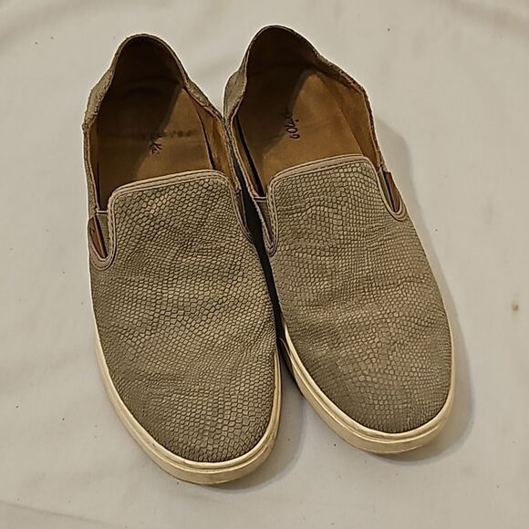 OluKai | Snake Textured Suede Leather Slip On Shoes 9 - Picture 1 of 7